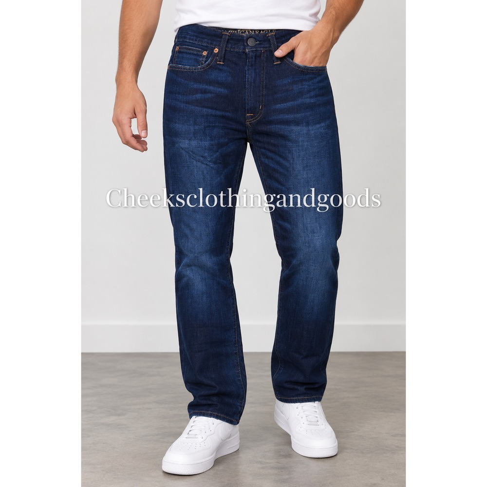 American Eagle Original Taper Mens Dark Wash Blue Denim Jeans 29x30